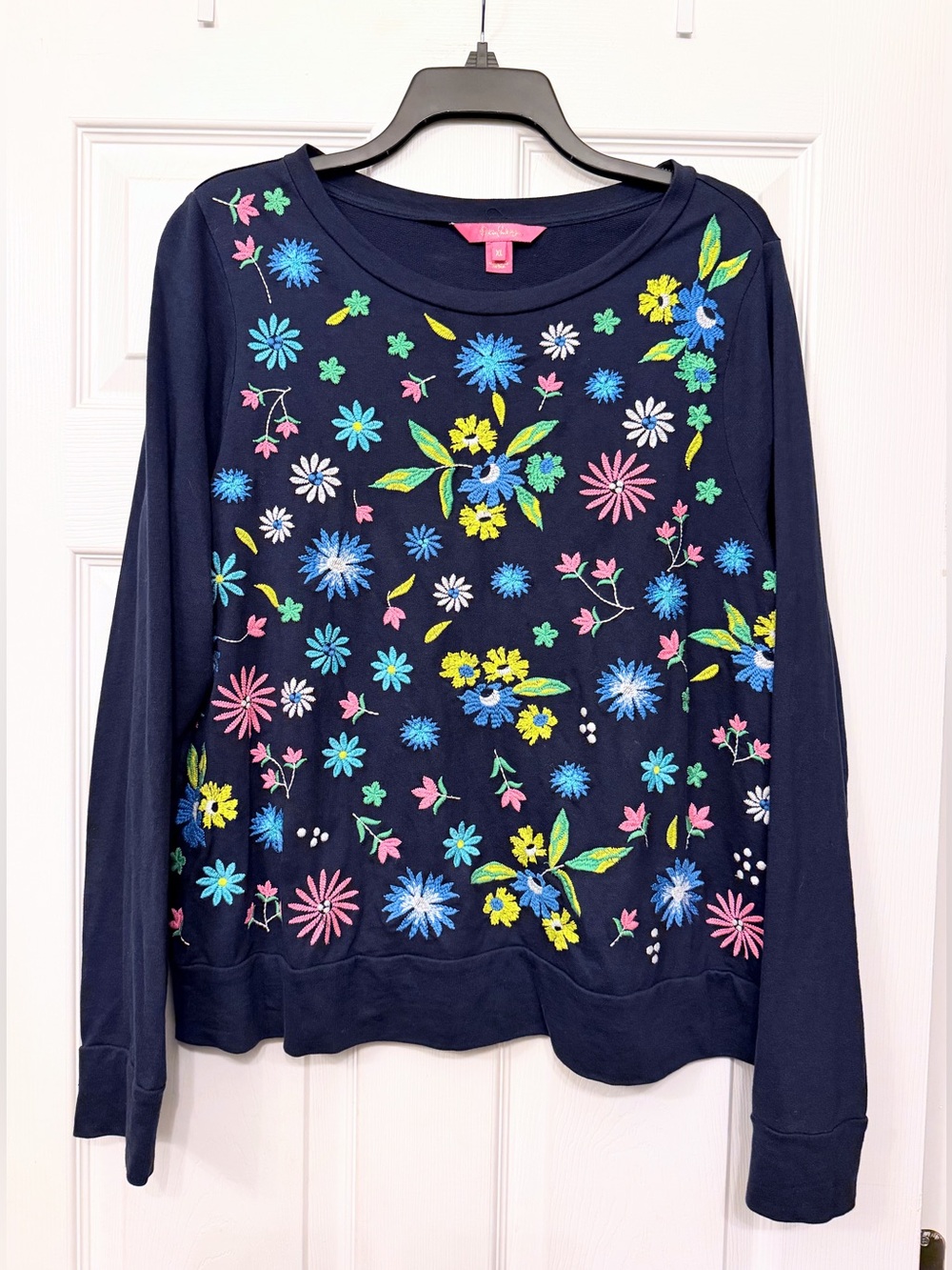 Lilly Pulitzer Navy Rami embroidered pullover sweatshirt - Picture 2 of 4